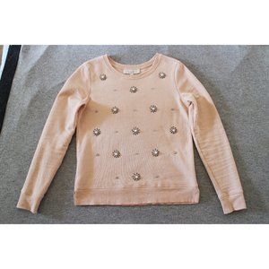 Ann Taylor LOFT Dusty Pink Long Sleeve Fleece Sweat Shirt Size S